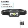 Mini lanternă cu senzor puternic, reîncărcabilă, cu USB, lanternă, faruri, faruri cu LED, fară pentru camping