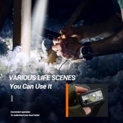 Mini lanternă cu senzor puternic, reîncărcabilă, cu USB, lanternă, faruri, faruri cu LED, fară pentru camping