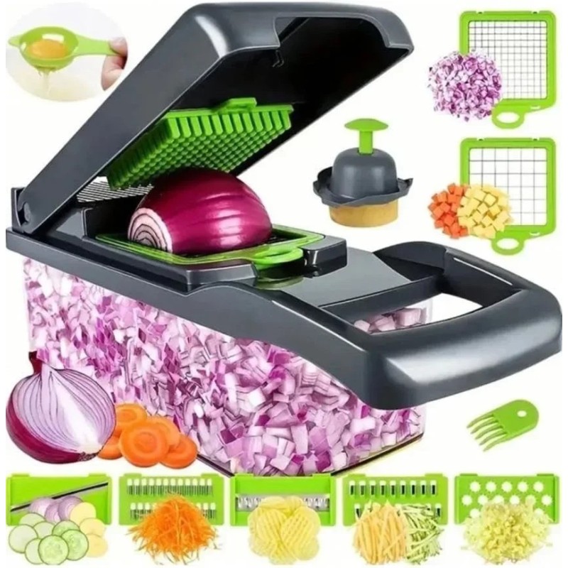 Tocător de legume multifuncțional 14/16 în 1, mâner, grătar pentru alimente Tocător de alimente, feliător de legume, tăiat artic Tocător de legume multifuncțional 14/16 în 1, mâner, grătar pentru alimente Tocător de alimente, feliător de legume, tăiat artic
