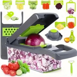 Tocător de legume multifuncțional 14/16 în 1, mâner, grătar pentru alimente Tocător de alimente, feliător de legume, tăiat artic