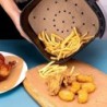 Hârtie absorbantă a uleiului de copt pentru friteuză cu aer perforat de 8,5 inci, 100 de bucăți, pentru hârtie de tablă siliconi