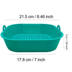 21 CM Tavă de oală pentru friteură cu aer din silicon pentru grătar Placă pentru friteură cu aer cuptor pentru cuptor Coș pentru