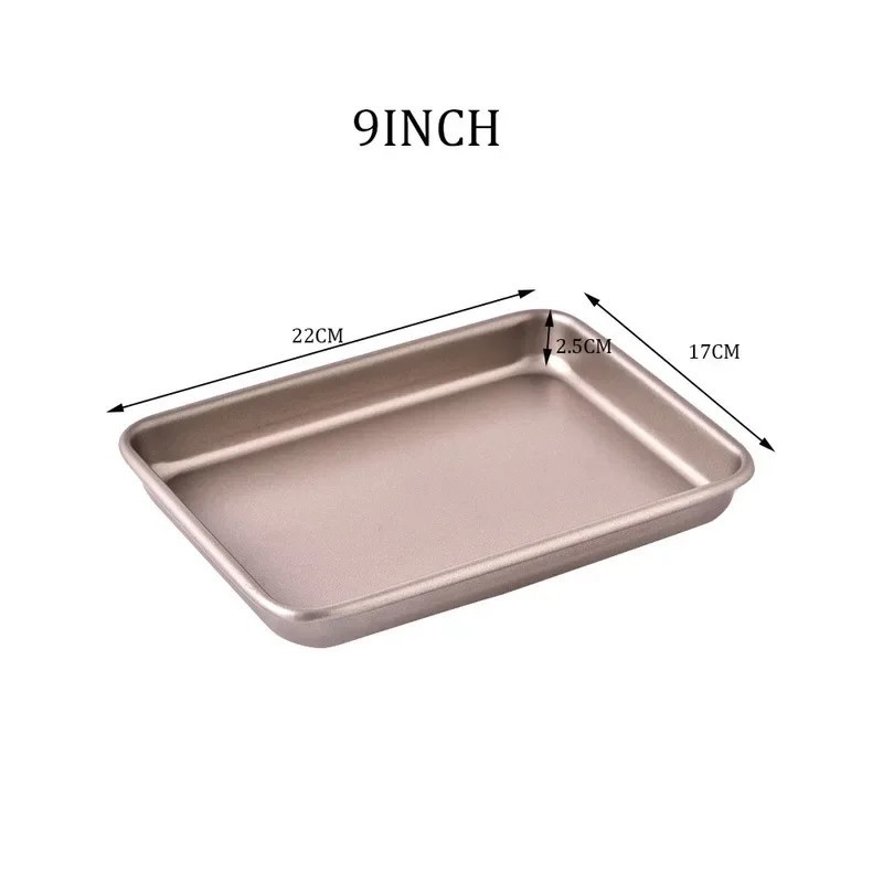 Îngroșați oțel carbon tavă de copt aurie antiaderentă cuptor pătrat prăjitură pâine tigăi de patiserie biscuiți vase de copt mat Îngroșați oțel carbon tavă de copt aurie antiaderentă cuptor pătrat prăjitură pâine tigăi de patiserie biscuiți vase de copt mat