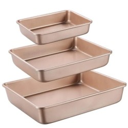 Îngroșați oțel carbon tavă de copt aurie antiaderentă cuptor pătrat prăjitură pâine tigăi de patiserie biscuiți vase de copt mat