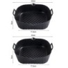 Friteuitoare cu aer din silicon de 21 CM Coș de căptușire Pătrat reutilizabile AirFryers Tavă de oală rezistentă la căldură Coac