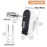Bătător de ouă electric portabil saengQ, mixer automat de uz casnic, batător de albuș și smântână, mini alb cu 7 trepte