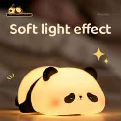 Lumini de noapte cu LED Oaie drăguță Panda Iepure Lampă din silicon, reîncărcabilă prin USB, Decor de noptieră pentru copii, vei
