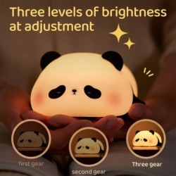 Lumini de noapte cu LED Oaie drăguță Panda Iepure Lampă din silicon, reîncărcabilă prin USB, Decor de noptieră pentru copii, vei