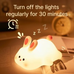 Lumini de noapte cu LED Oaie drăguță Panda Iepure Lampă din silicon, reîncărcabilă prin USB, Decor de noptieră pentru copii, vei