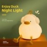 Lumină de noapte cu LED Rață drăguță Animale din desene animate Lampă din silicon pentru copii copil Senzor tactil Timing USB Re