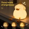 Lumină de noapte cu LED Rață drăguță Animale din desene animate Lampă din silicon pentru copii copil Senzor tactil Timing USB Re