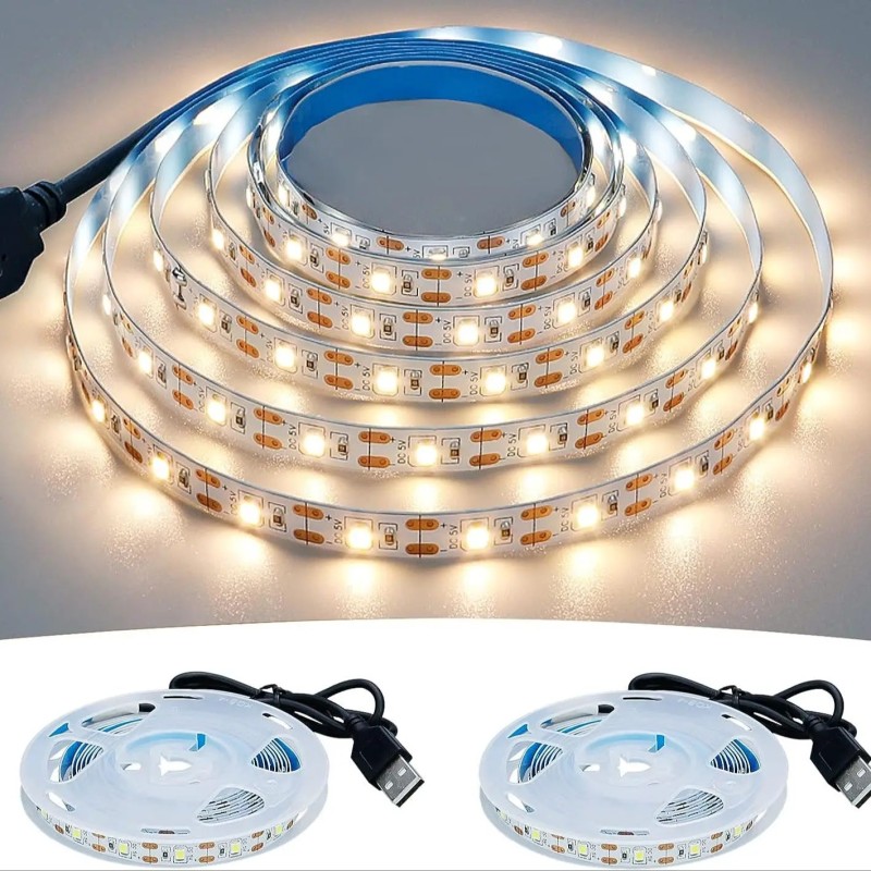 Benzile LED DC 5V USB 2835 Alb Alb Cald Bandă LED Bandă de iluminat de fundal TV Bandă de decorare interioară Lampă 1-5m String 