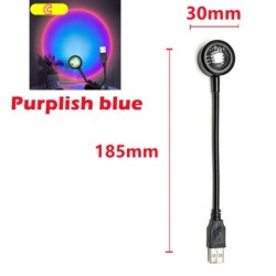 RnnTuu Led USB Lampă de apus de soare Proiector Home Decor Lumină de noapte Lumină portabilă de stare pentru camera de zi Fotogr