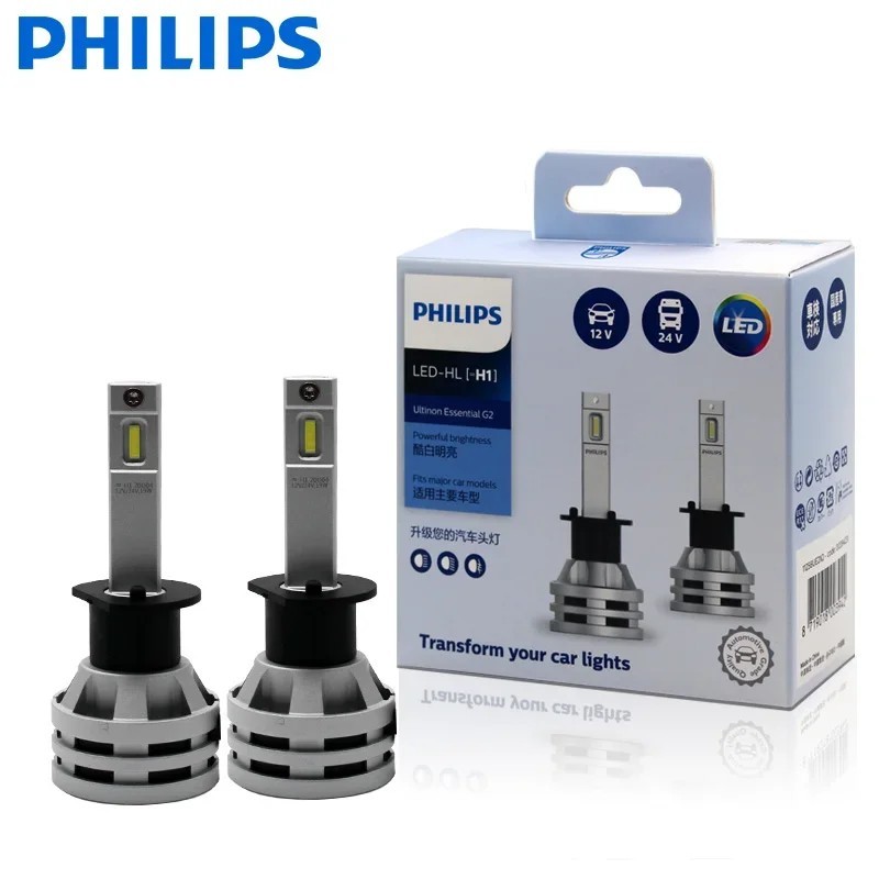 Far Philips H7 LED Ultinon Essential G2 H1 H4 H11 H8 H9 9005 HB3 9006 HB4 9012 HIR2 Lampă de ceață Auto Lampă 6000K 12V 24V 2BUC