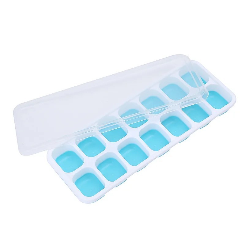 Tavi pentru cuburi de gheata cu 14 grile, forma reutilizabila din silicon pentru cuburi de gheata.