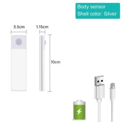 Lumină de noapte pentru dormitor Lumini cu senzor de mișcare USB fără fir Lumină sub dulap pentru dulap de bucătărie Iluminare i