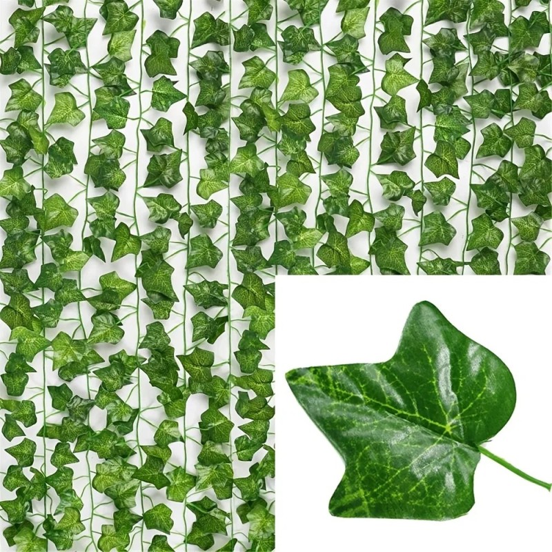 10/2M plantă artificială verde iederă frunze ghirlandă viță de vie agățată verdeață în aer liber decor de perete DIY coroană fal