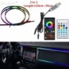 64 de culori USB Car LED Lumină ambientală Benzi acrilice Lumini pentru tabloul de bord RGB Interiorul mașinii Aplicație ascunsă