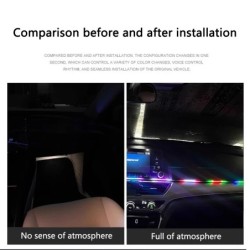 64 de culori USB Car LED Lumină ambientală Benzi acrilice Lumini pentru tabloul de bord RGB Interiorul mașinii Aplicație ascunsă