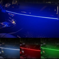64 de culori USB Car LED Lumină ambientală Benzi acrilice Lumini pentru tabloul de bord RGB Interiorul mașinii Aplicație ascunsă