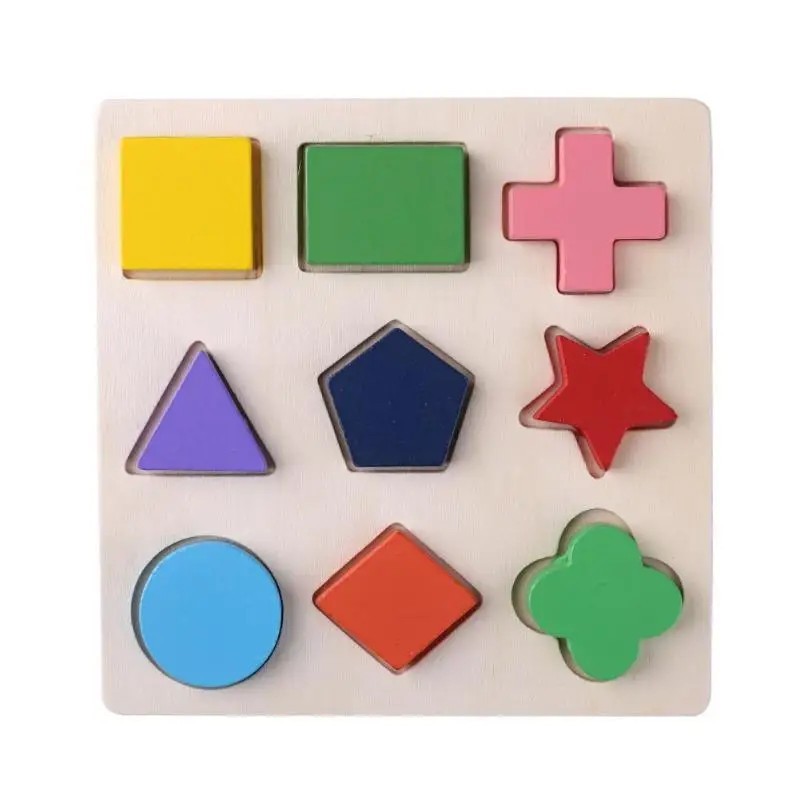 Forme geometrice din lemn Montessori Puzzle Sortare Cărămizi matematice Preșcolar Învățare Joc educațional Jucării pentru copii 