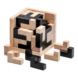 Cub 3D Puzzle Luban Interlocking Creativ Educativ Jucărie din lemn Creier IQ Mind Joc de învățare timpurie Cadou pentru copii Li