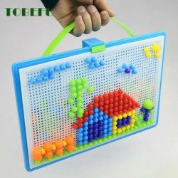 296 bucăți/set cutie de mărgele pentru unghii cu ciuperci din cereale Jocuri de puzzle 3D inteligente Jocuri puzzle pentru copii