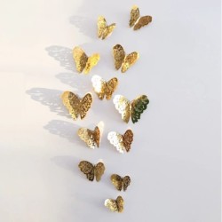 12 buc. Autocol de perete creativ 3D cu fluture gol, pentru autocolante de perete DIY, artă de perete modernă, decorațiuni pentr