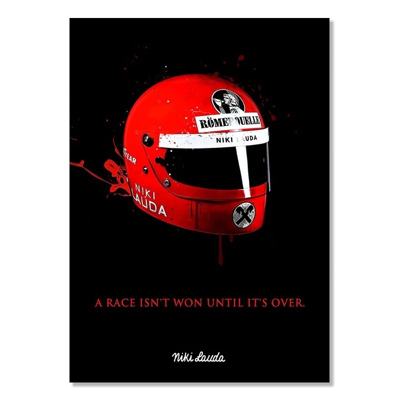 Cască de curse F1 modernă Postere din pânză Picturi celebre Campion mondial de Formula 1 Imprime Graffiti Poze de artă de perete