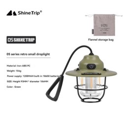Shine Trip în aer liber retro Smalldroplight, lampă de camping, lampă de atmosferă, lumină pentru cort cu încărcare USB, lampă s