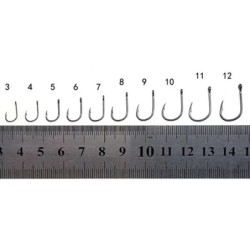 100 bucăți/cutie 3~12 cârlige din oțel cu conținut ridicat de carbon, cârlige de pescuit argintiu Sport Circle