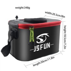 Găleată de pescuit JSFUN, pliabilă, îngroșată, cu pește viu, fără pompă de oxigen, rezervor portabil de apă EVA, pescuit în aer 