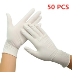 100 de bucăți mănuși din nitril de unică folosință latex pentru muncă spălat vase Bucătărie, grădină, curățare casă, salon de co