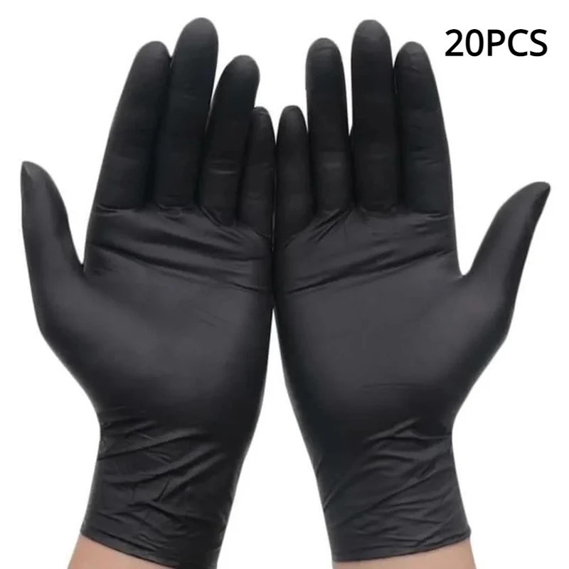 50/20 buc mănuși de unică folosință din nitril negru, fără latex, rezistente la apă, durabile, potrivite pentru bucătărie, prelu