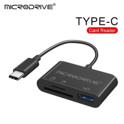 Adaptor Micro USB tip C 3 în 1 Cititor de carduri USB TF SD Card de memorie USB-C Adaptor OTG Disc U pentru Macbook Samsung Huaw