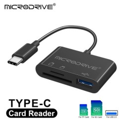 Adaptor Micro USB tip C 3 în 1 Cititor de carduri USB TF SD Card de memorie USB-C Adaptor OTG Disc U pentru Macbook Samsung Huaw