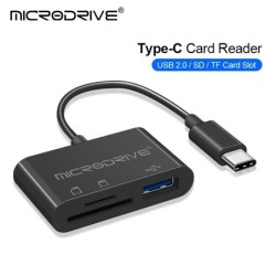 Adaptor Micro USB tip C 3 în 1 Cititor de carduri USB TF SD Card de memorie USB-C Adaptor OTG Disc U pentru Macbook Samsung Huaw