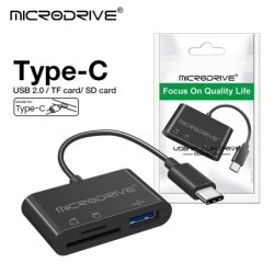 Adaptor Micro USB tip C 3 în 1 Cititor de carduri USB TF SD Card de memorie USB-C Adaptor OTG Disc U pentru Macbook Samsung Huaw