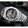 Forsining Casual ceas automat 3D Diamond Skeleton Hollow Ceasuri de mână pentru bărbați Ceasuri militare luminoase Tourbillon Mo
