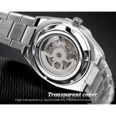 Forsining Casual ceas automat 3D Diamond Skeleton Hollow Ceasuri de mână pentru bărbați Ceasuri militare luminoase Tourbillon Mo