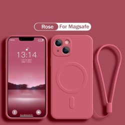 Husă de încărcare fără fir magnetică Magsafe pentru iPhone 15 16 14 13 12 11 Pro Max Mini XR XS Plus Husă curea din silicon lich