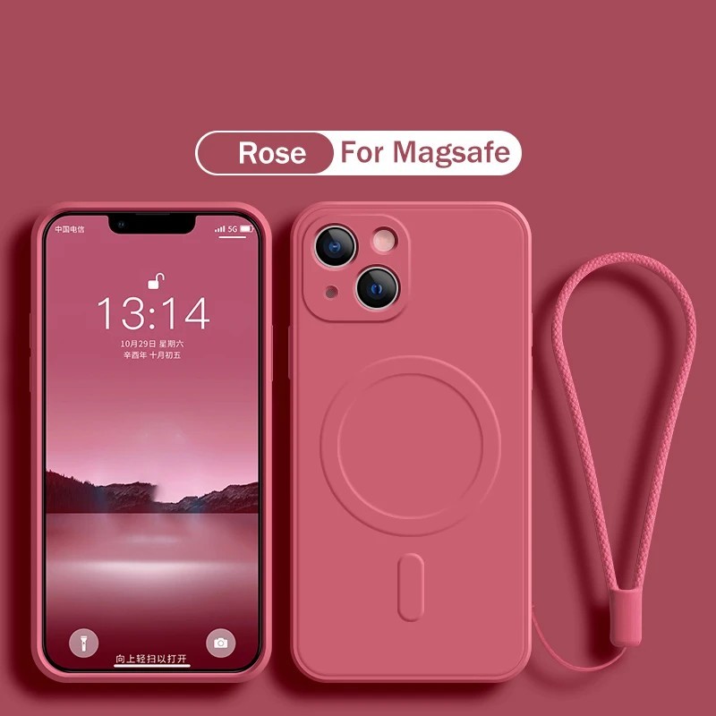 Husă de încărcare fără fir magnetică Magsafe pentru iPhone 15 16 14 13 12 11 Pro Max Mini XR XS Plus Husă curea din silicon lich