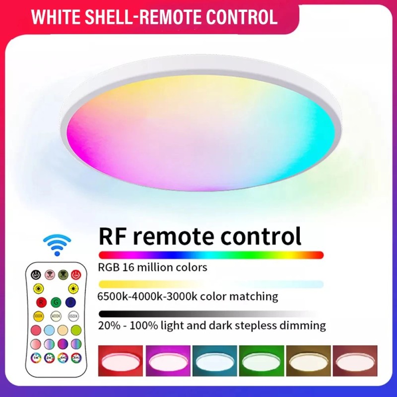 Plafoniera rotundă LED WIFI inteligentă RGBCW Tuya APP reglabilă compatibilă cu Alexa Google Assistant pentru dormitor Plafoniera rotundă LED WIFI inteligentă RGBCW Tuya APP reglabilă compatibilă cu Alexa Google Assistant pentru dormitor
