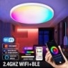 Plafoniera rotundă LED WIFI inteligentă RGBCW Tuya APP reglabilă compatibilă cu Alexa Google Assistant pentru dormitor