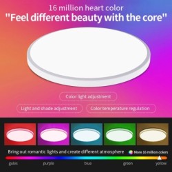 Plafoniera rotundă LED WIFI inteligentă RGBCW Tuya APP reglabilă compatibilă cu Alexa Google Assistant pentru dormitor