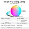 Plafoniera rotundă LED WIFI inteligentă RGBCW Tuya APP reglabilă compatibilă cu Alexa Google Assistant pentru dormitor