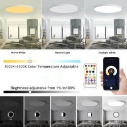 Plafoniera rotundă LED WIFI inteligentă RGBCW Tuya APP reglabilă compatibilă cu Alexa Google Assistant pentru dormitor
