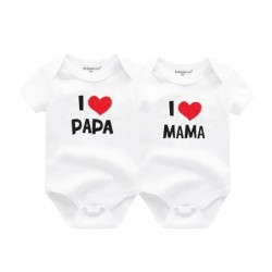 Kiddiezoom 2 buc/lot Four Seasons I love Papa Mama Nou-născut Băiat Fată Body moale 100% bumbac Onesies pentru bebeluși Haine ge