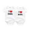 Kiddiezoom 2 buc/lot Four Seasons I love Papa Mama Nou-născut Băiat Fată Body moale 100% bumbac Onesies pentru bebeluși Haine ge