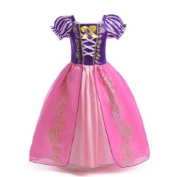 Rochie de prințesă Disney Rapunzel pentru fetiță mov cu mâneci bufante, cosplay, costum încâlcit, rochie de Halloween, rochie de